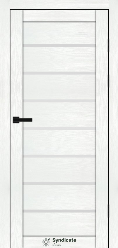 Двері Syndicat Doors PVC 102 Біла структура сатинове скло